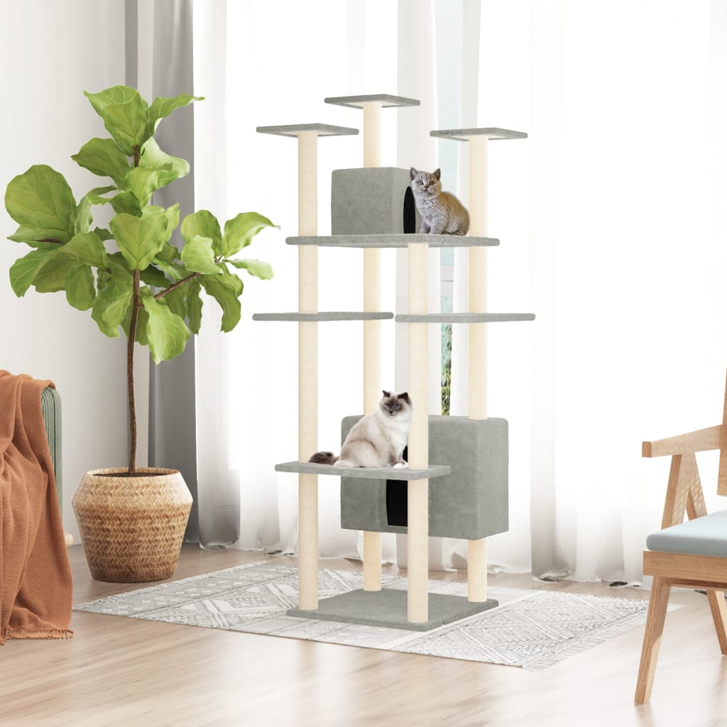 Vidaxl kattemøbler med sisal skrabe poster 162 cm lysegrå
