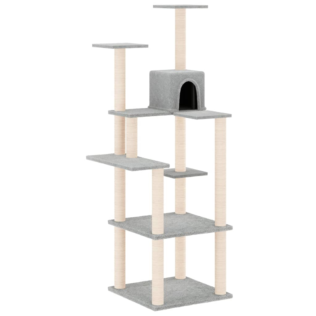 Vidaxl kattemøbler med sisal skrabe stillinger 153 cm lysegrå