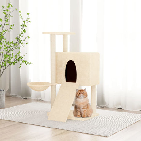 Vidaxl Cat møbler med sisal skrabe stolper 96 cm creme -farvet