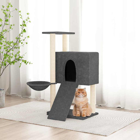 Vidaxl kattemøbler med sisal skrabe stolper 96 cm mørkegrå