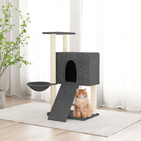 Vidaxl kattemøbler med sisal skrabe stolper 96 cm mørkegrå