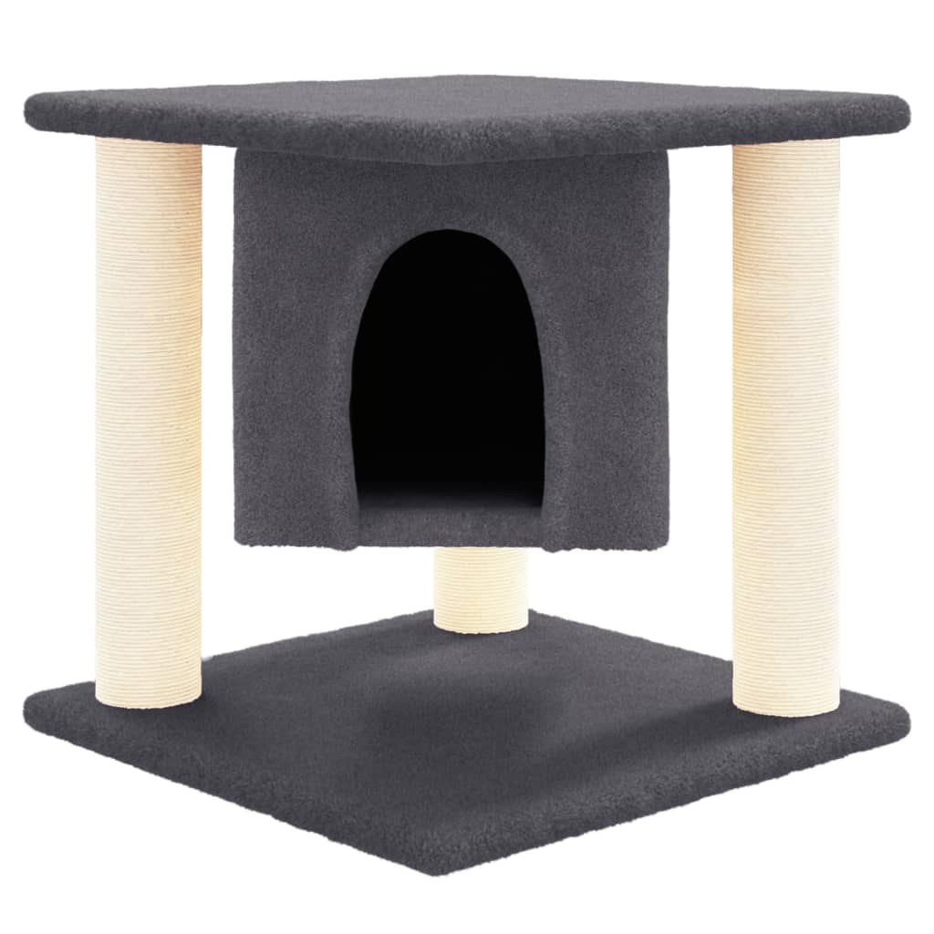 Vidaxl kattemøbler med sisal skrabe stolper 37 cm mørkegrå