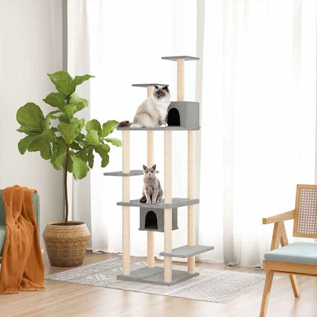 Vidaxl kattemøbler med sisal skrabe stolper 176 cm lysegrå