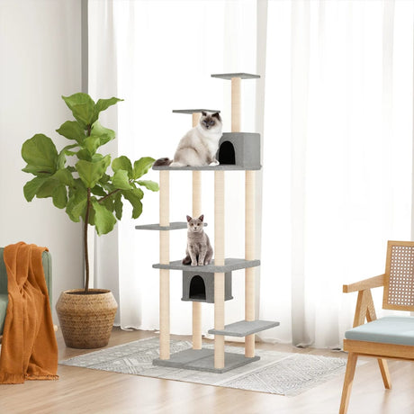 Vidaxl kattemøbler med sisal skrabe stolper 176 cm lysegrå