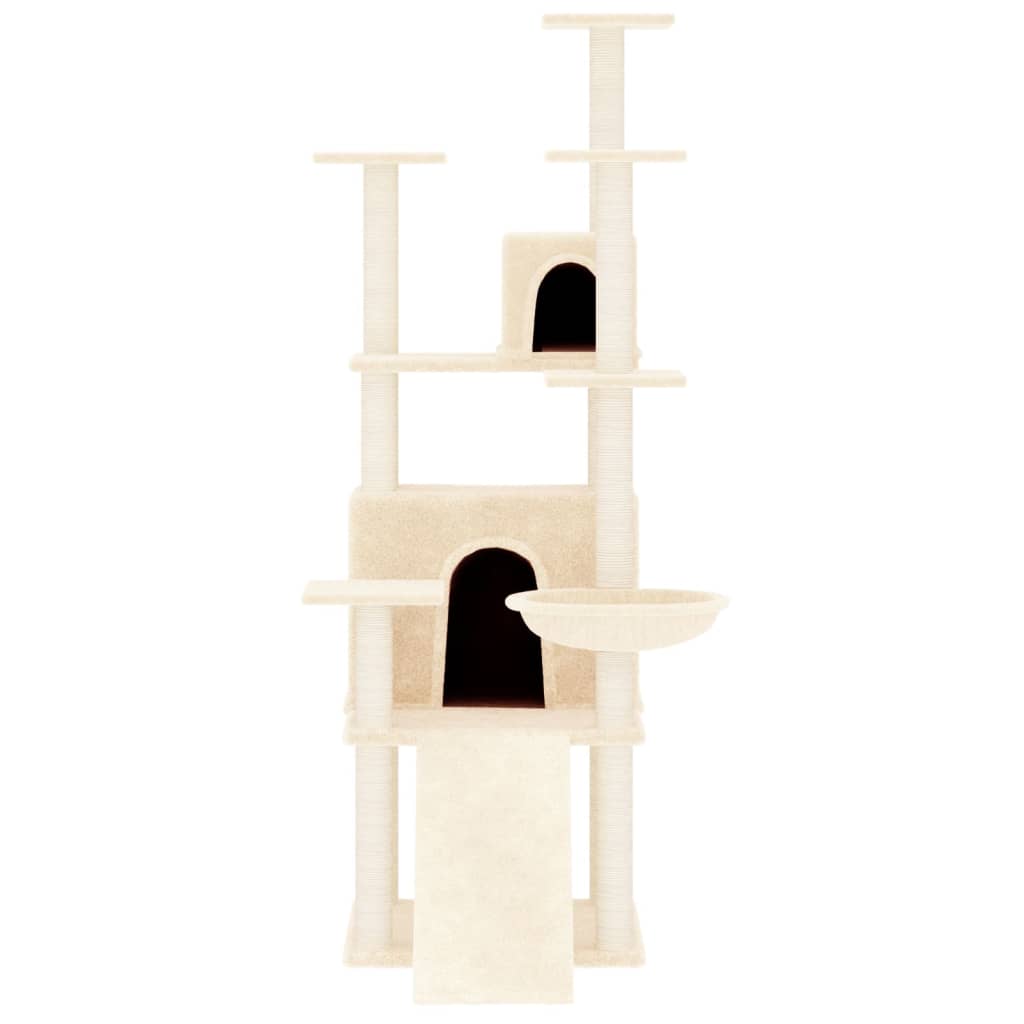 Vidaxl kattemøbler med sisal skrabe poster 154 cm creme -farvet