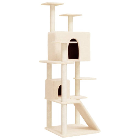 Vidaxl kattemøbler med sisal skrabe stolper 153 cm creme -farvet