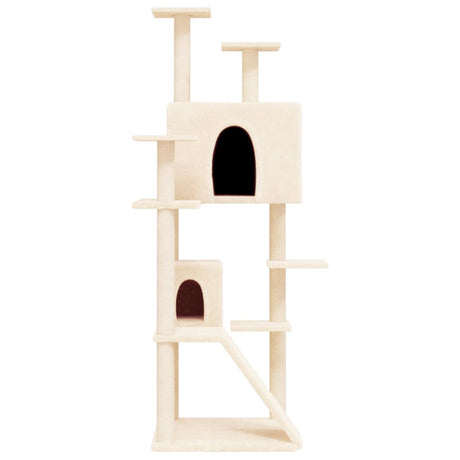Vidaxl kattemøbler med sisal skrabe stolper 153 cm creme -farvet