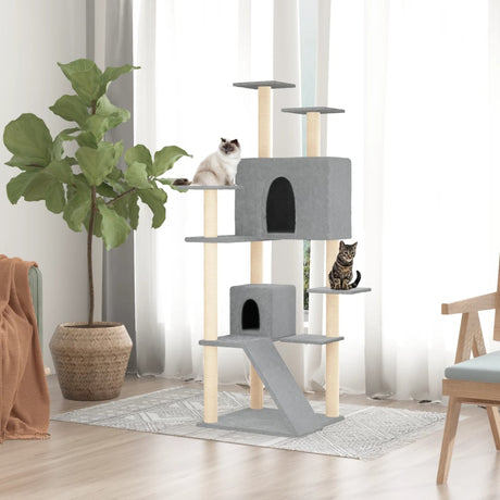 Vidaxl kattemøbler med sisal skrabe stillinger 153 cm lysegrå