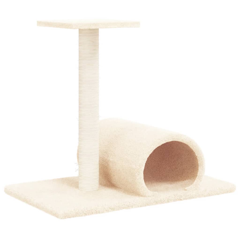Vidaxl Cat møbler med tunnel 60x34,5x50 cm creme -farvet