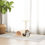 Vidaxl Cat møbler med tunnel 60x34,5x50 cm creme -farvet