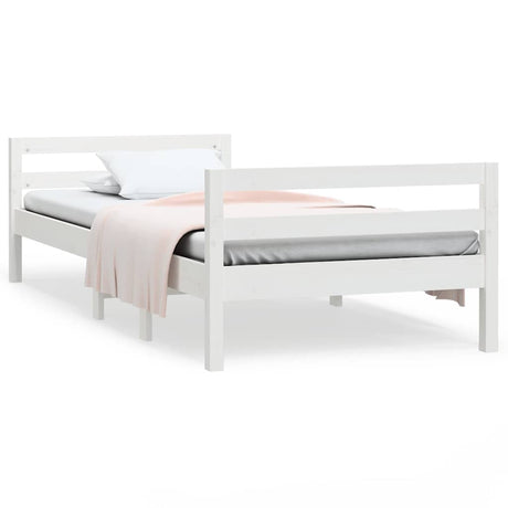 Vidaxl bedframe zonder matras massief grenenhout wit 90x200 cm