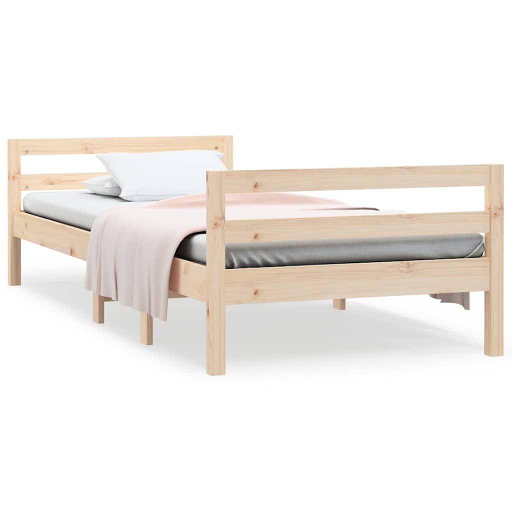 Vidaxl bedframe zonder matras massief grenenhout 75x190 cm