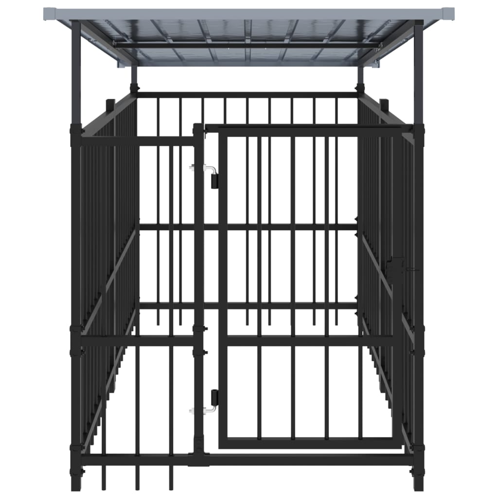 Vidaxl Dog Kennel med tag 1,88 m² stål