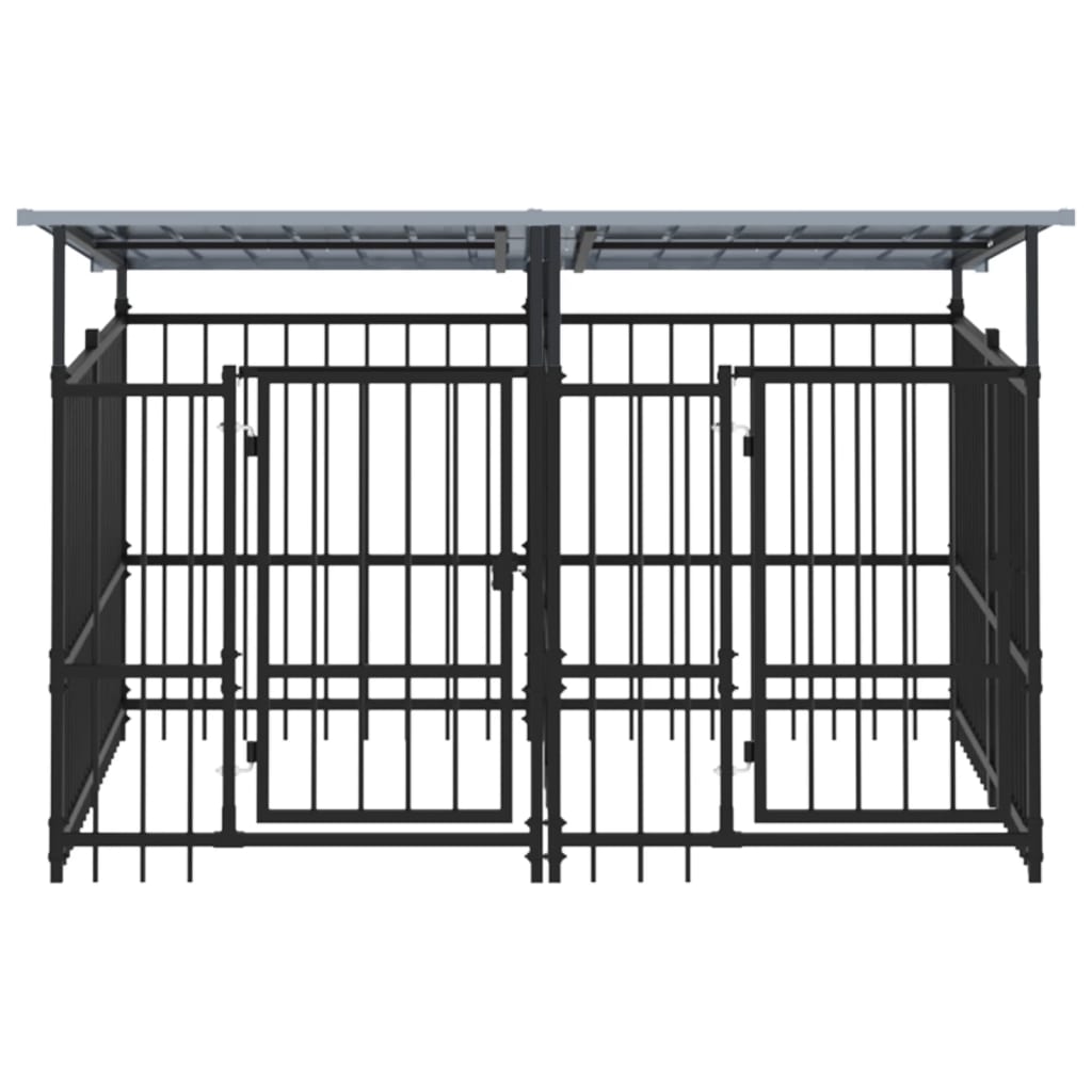 Vidaxl Dog Kennel med tag 3,75 m² stål