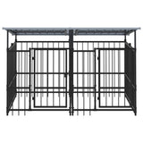 Vidaxl Dog Kennel med tag 3,75 m² stål