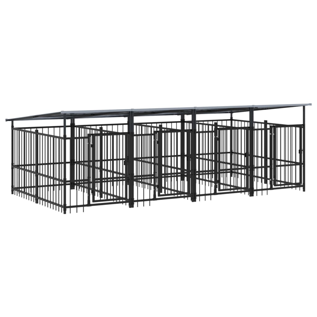 Vidaxl Dog Kennel med tag 7,51 m² stål