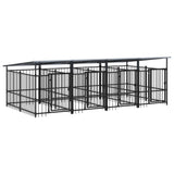 Vidaxl Dog Kennel med tag 7,51 m² stål