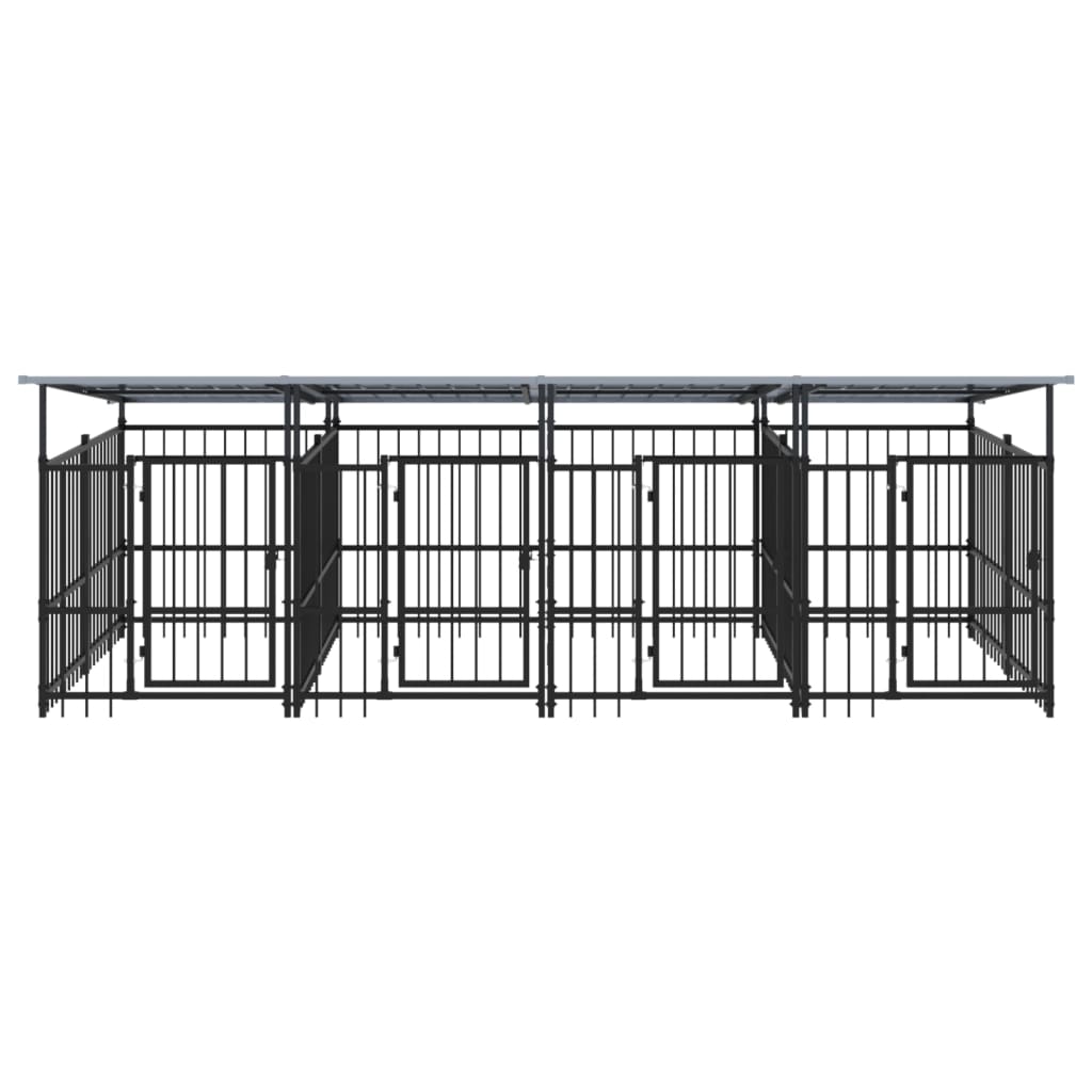 Vidaxl Dog Kennel med tag 7,51 m² stål