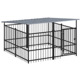 Vidaxl Dog Kennel med tag 3,75 m² stål