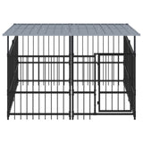 Vidaxl Dog Kennel med tag 3,75 m² stål