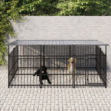 Vidaxl Dog Kennel med tag 3,75 m² stål