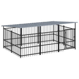 Vidaxl Dog Kennel med tag 5,63 m² stål