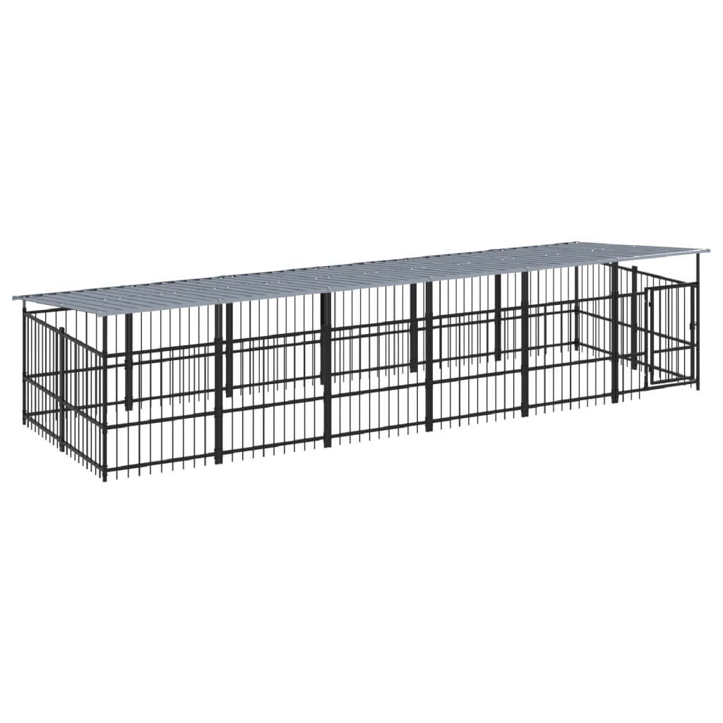 Vidaxl Dog Kennel med tag 11,26 m² stål