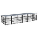 Vidaxl Dog Kennel med tag 11,26 m² stål