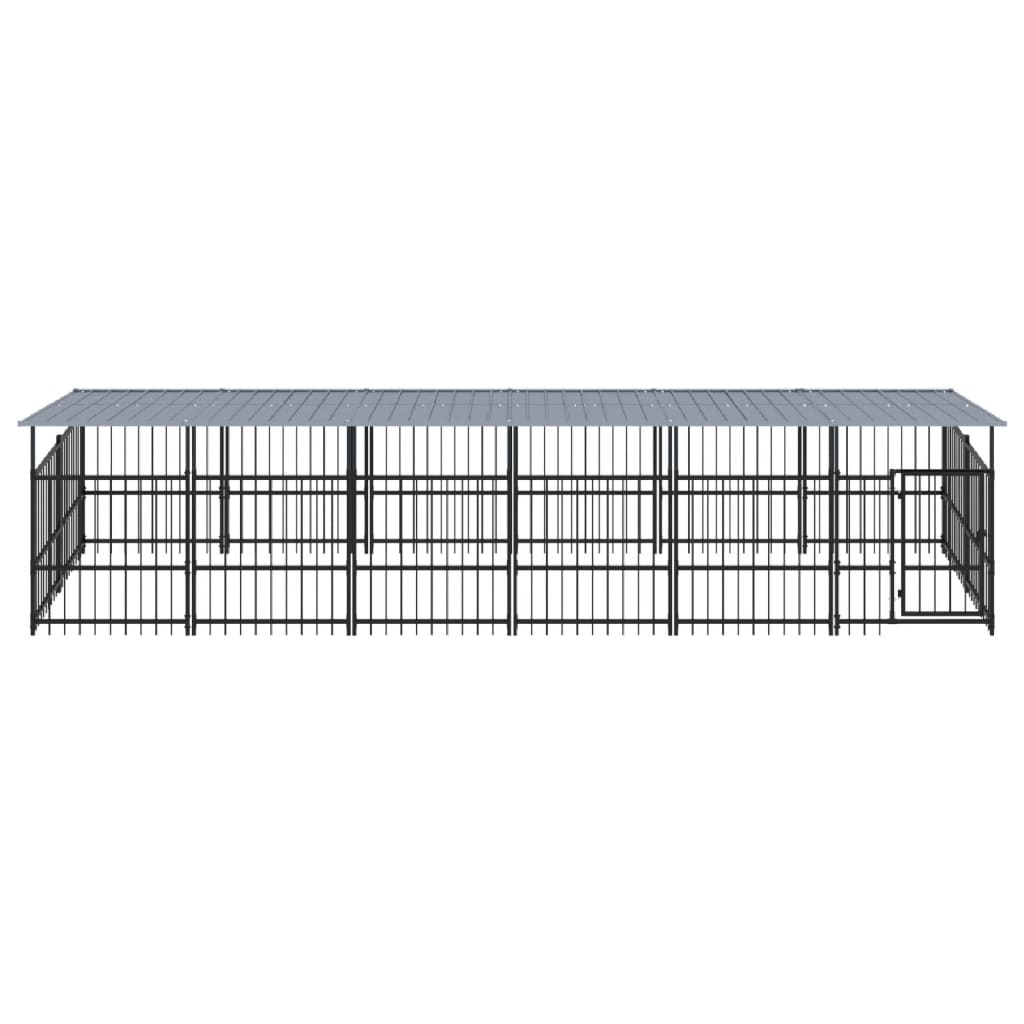 Vidaxl Dog Kennel med tag 11,26 m² stål