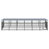 Vidaxl Dog Kennel med tag 11,26 m² stål