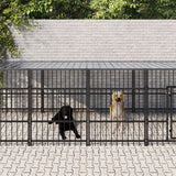 Vidaxl Dog Kennel med tag 11,26 m² stål