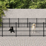 Vidaxl Dog Kennel til udenfor 33,87 m² stål
