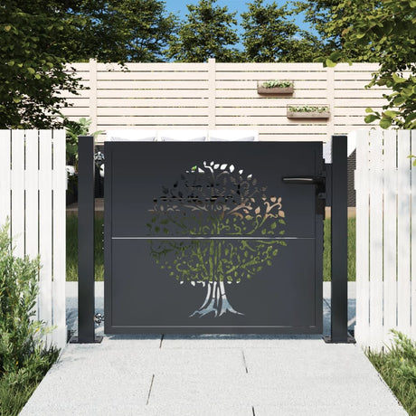 VidaXL låge 100x75 cm med trædesign stål antracit