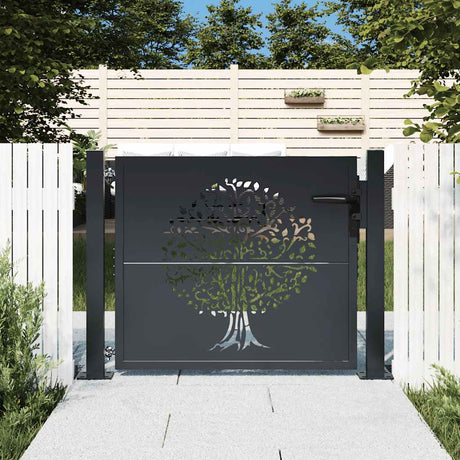 Vidaxxl låge 100x100 cm med trædesign stål antracit