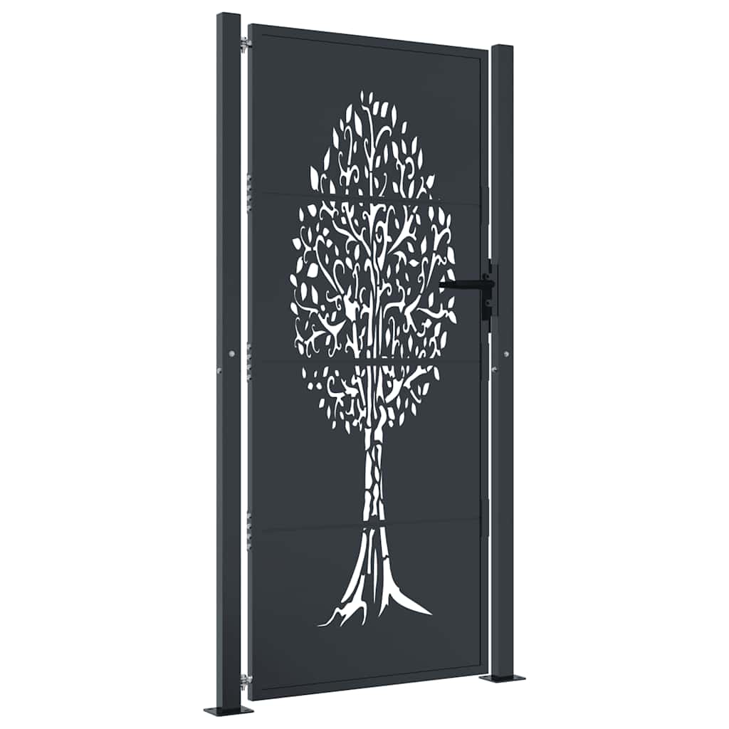 VidaXL låge 100x175 cm med trædesign stål antracit