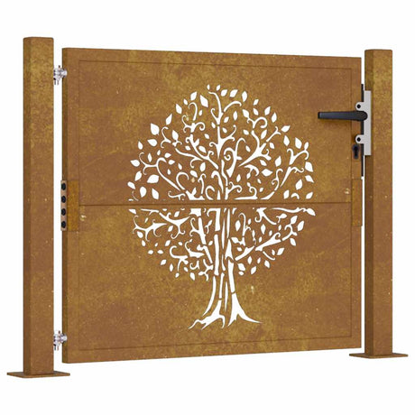 Vidaxl Poort 105x105 cm Trædesign Cortenstaal