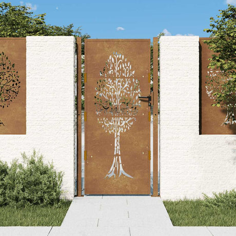 Vidaxxl port 100x200 cm corten stål træ design