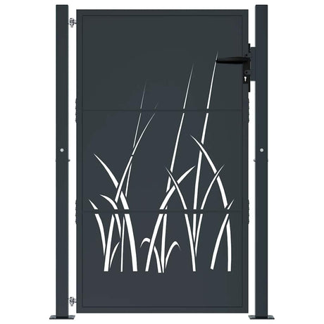 Vidaxxl låge 100x150 cm med græsdesign, stål antracit