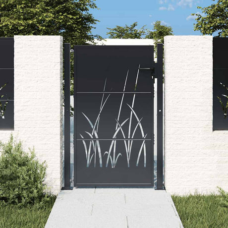Vidaxxl låge 100x150 cm med græsdesign, stål antracit