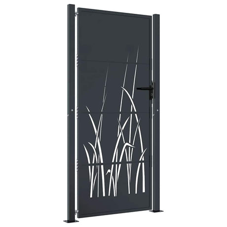 Vidaxxl låge 100x200 cm med græsdesign stål antracit