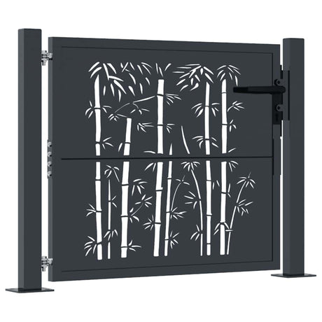 Vidaxxl låge med bambus design 100x75 cm stål antracit