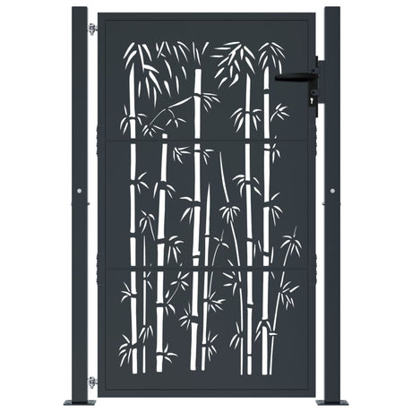 Vidaxxl låge med bambus design 100x125 cm stål antracit