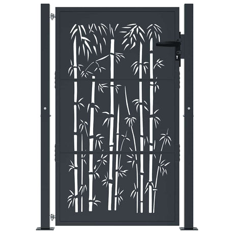 Vidaxxl låge med bambus design 100x150 cm stål antracit