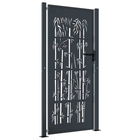 Vidaxxl låge med bambus design 100x175 cm stål antracit