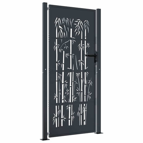 Vidaxxl låge med bambus design 100x200 cm stål antracit