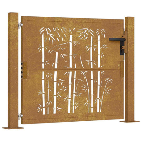 Vidaxxl låge med bambus design 100x75 cm corten stål