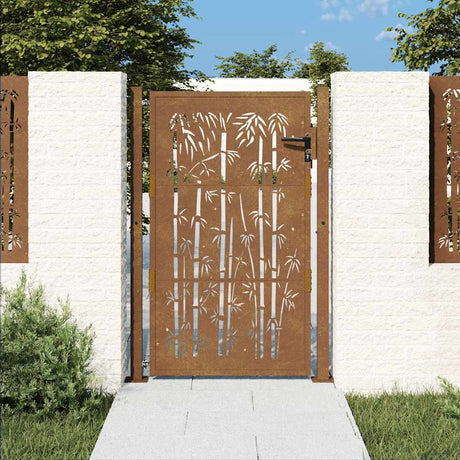 Vidaxxl låge med bambus design 100x150 cm corten stål