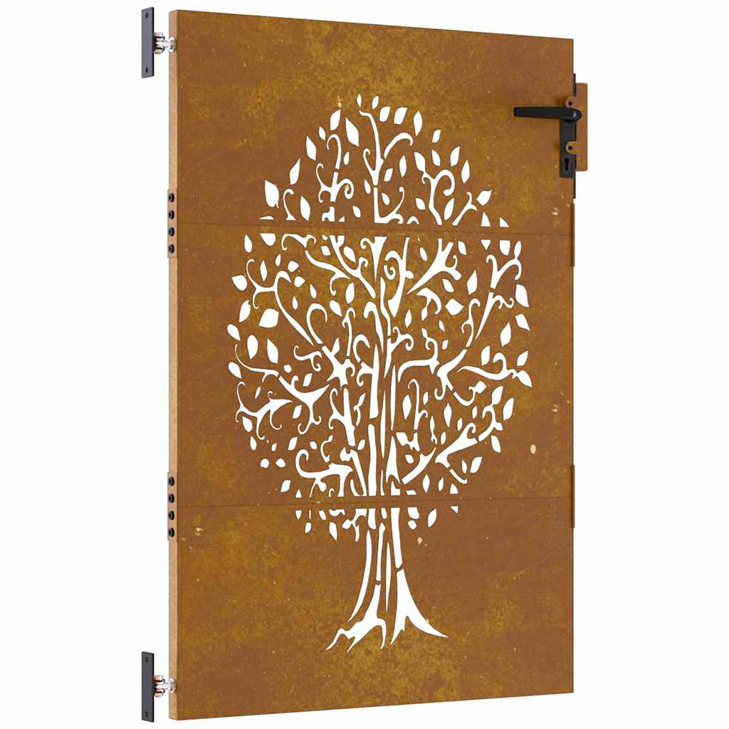 Vidaxl Poort 85x150 cm Trædesign Cortenstaal