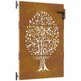 Vidaxl Poort 85x150 cm Trædesign Cortenstaal