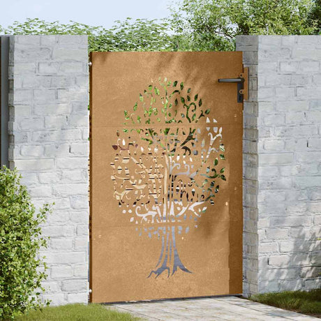 Vidaxl Poort 85x150 cm Trædesign Cortenstaal